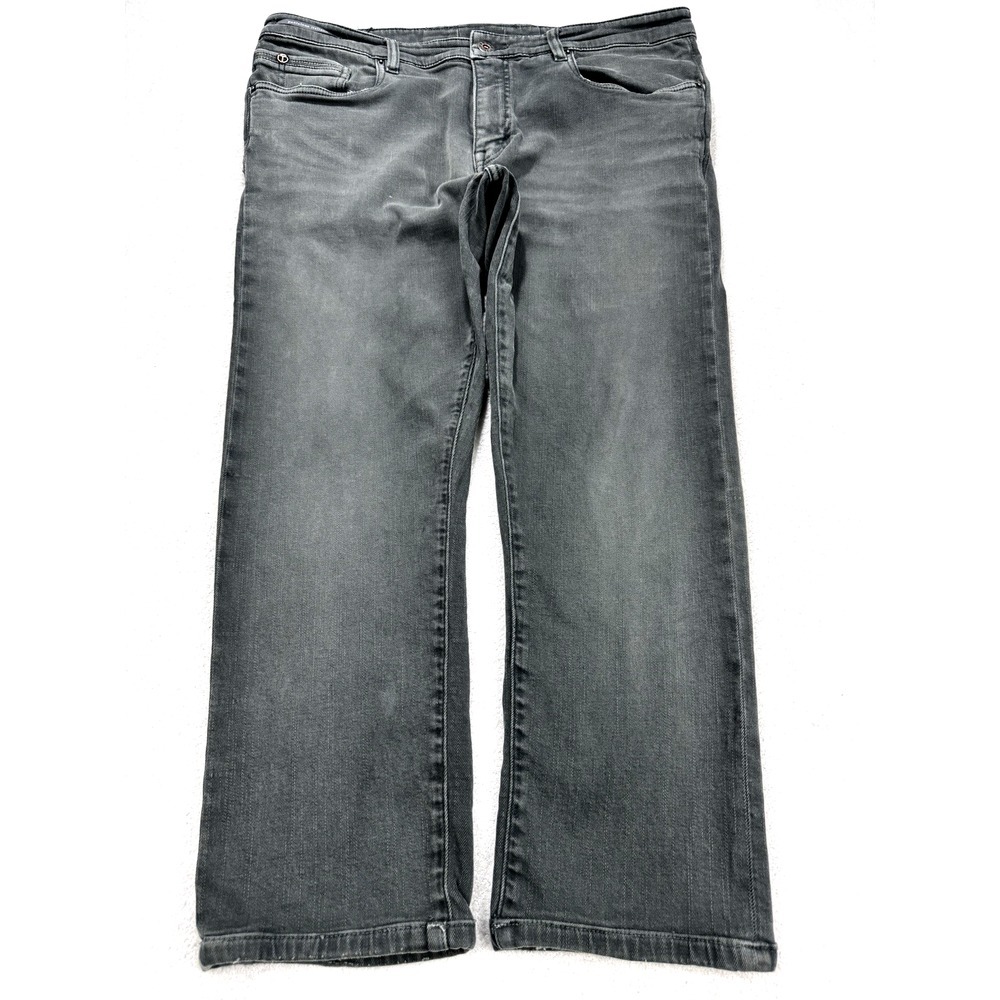 Teleria Zed Selvedge Jeans Men 36 Olive Green Cobra‎ Slim Straight Stretch Denim